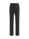 Tom Ford Wool Front Pleat Trousers — Black