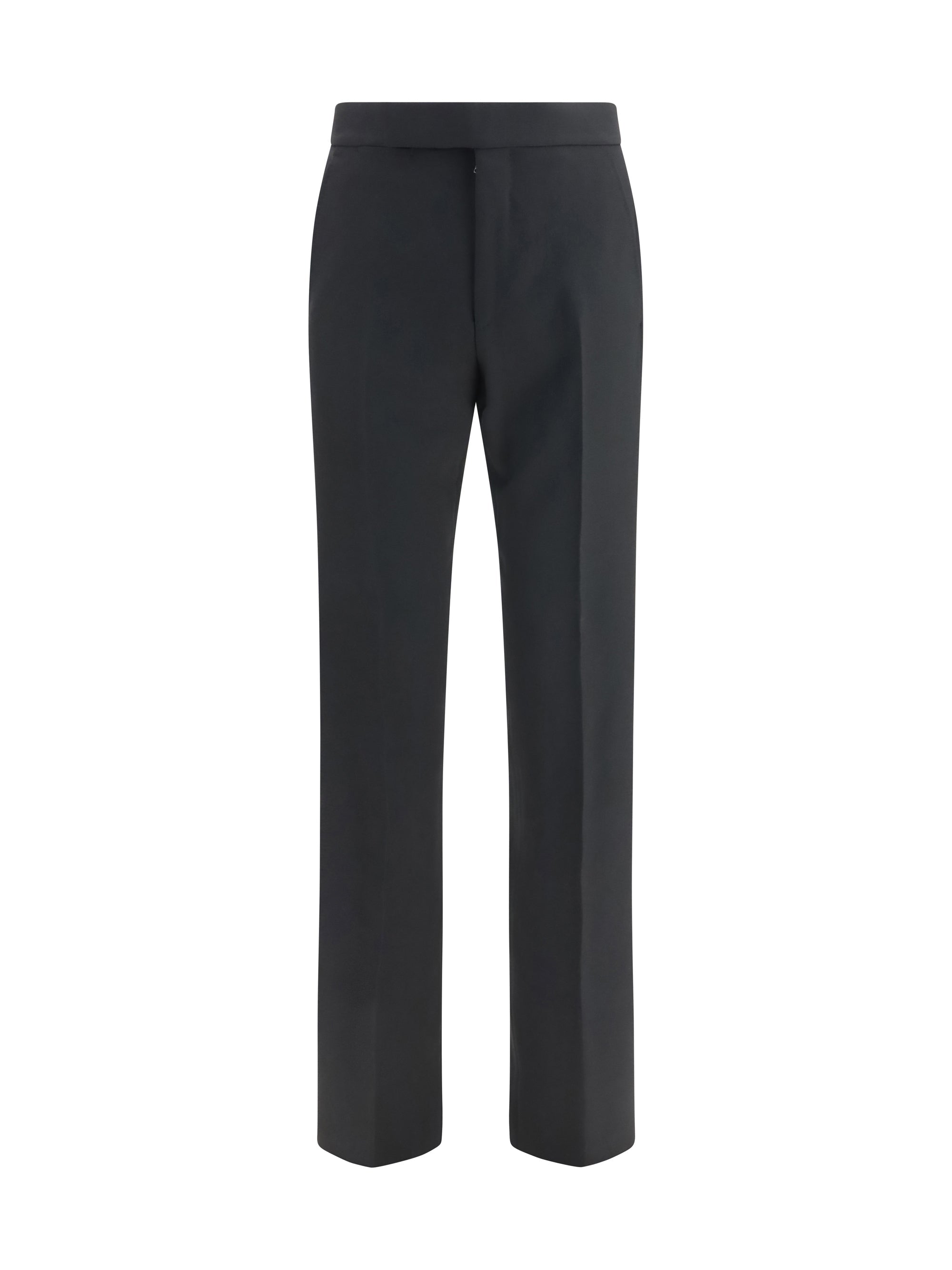 Tom Ford Wool Front Pleat Trousers — Black