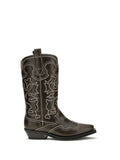 Ganni Faux-Leather Texan Boot — Green