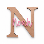 Letra Inicial Personalizada con Nombre – Madera y Metacrilato 🤍