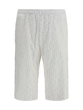 GCDS Monogram Jacquard Bermuda Shorts — White