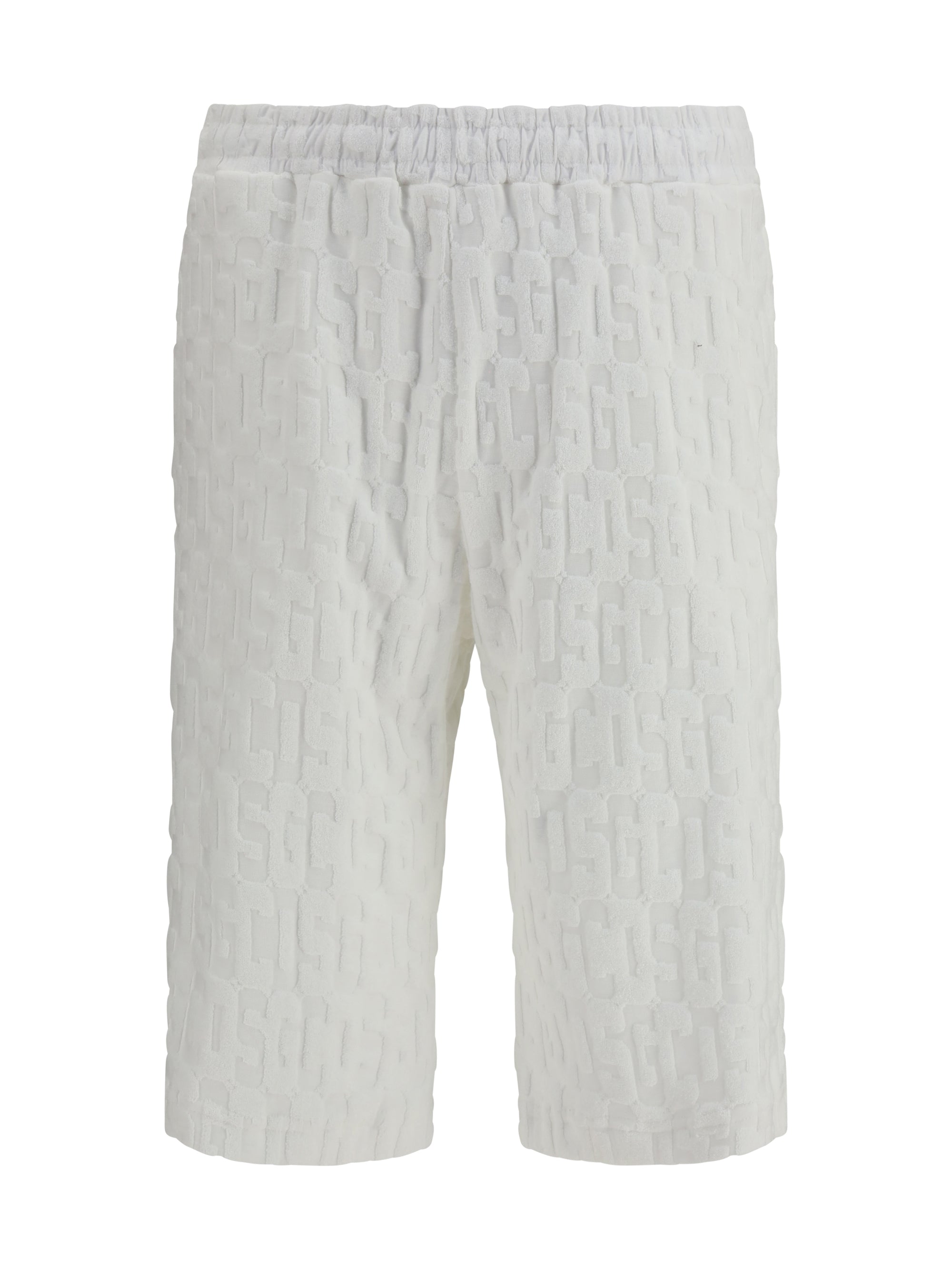 GCDS Monogram Jacquard Bermuda Shorts — White
