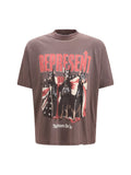 Represent Printed Cotton T-Shirt — Brown