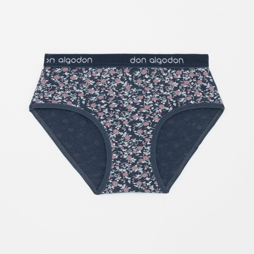 Don Algodon Kids | Pack 6 Braguitas Lisas y Estampadas de Flores Niña | Transpirables
