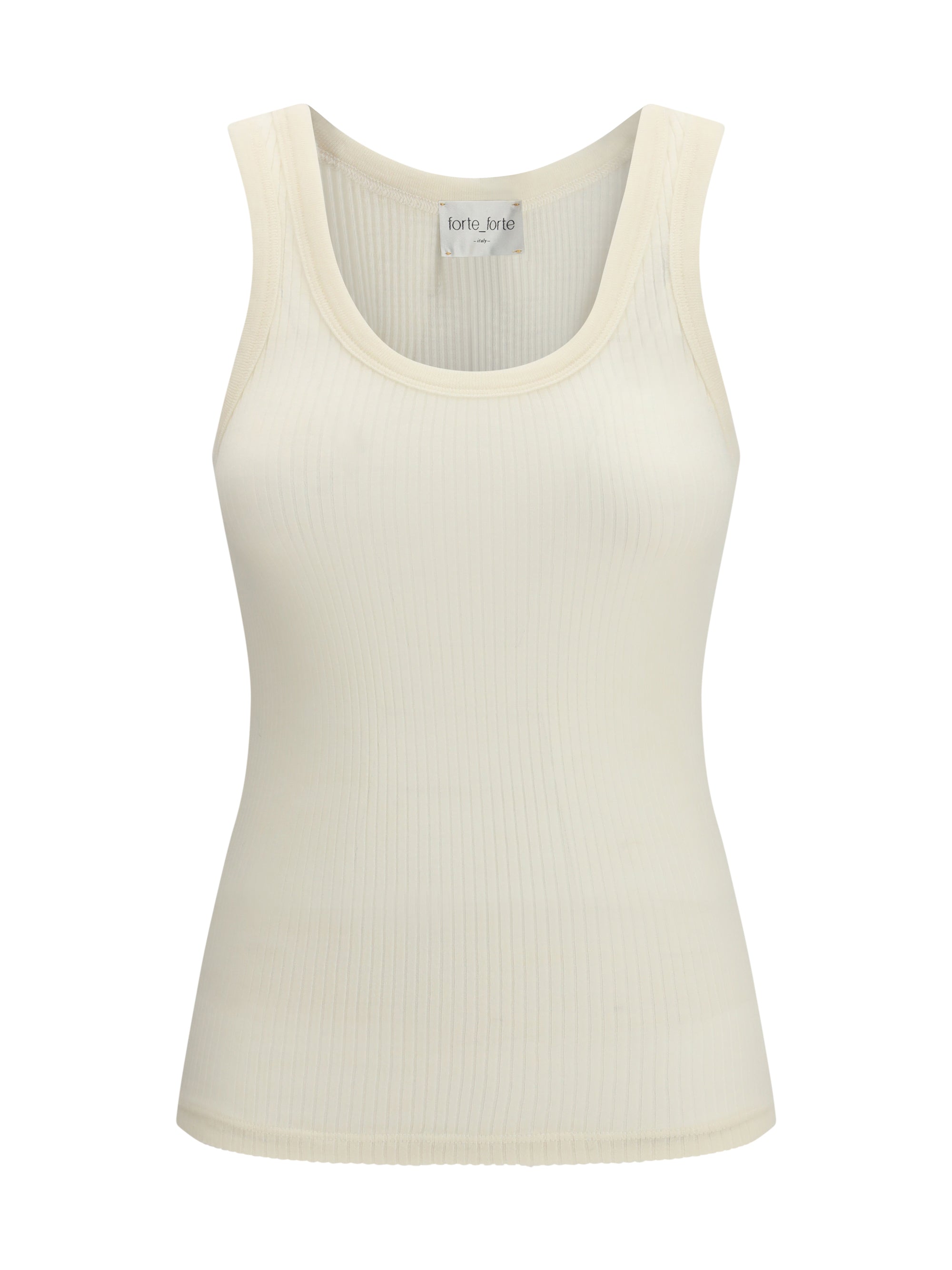Forte_forte Ribbed Wool Tank Top — Beige