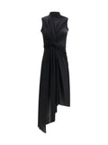 Balenciaga Asymmetrical Draped Dress — Black
