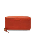 Leather Bamboo Zip Around Wallet
