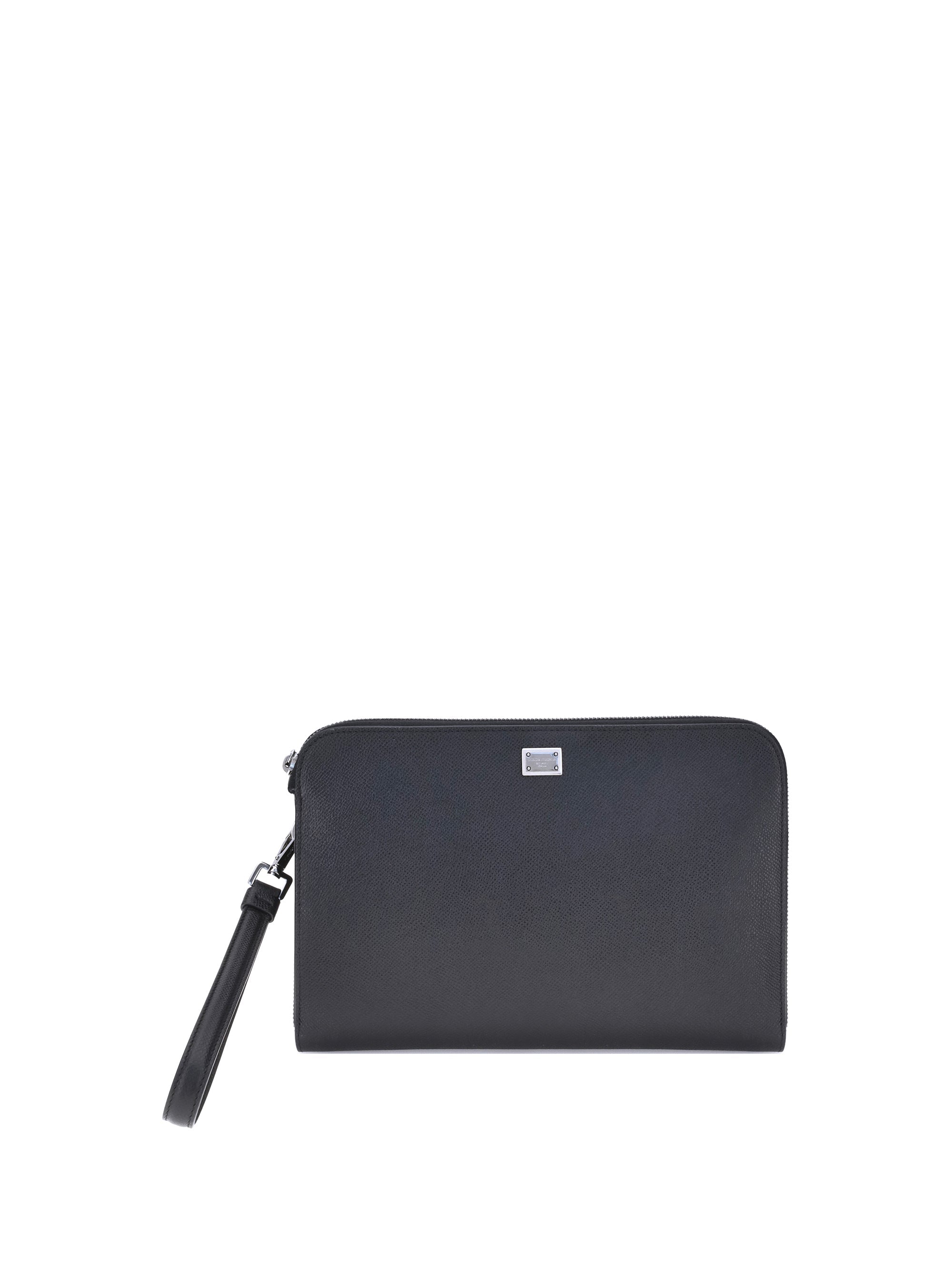 Dolce & Gabbana Calf Leather Travel Wallet — Black
