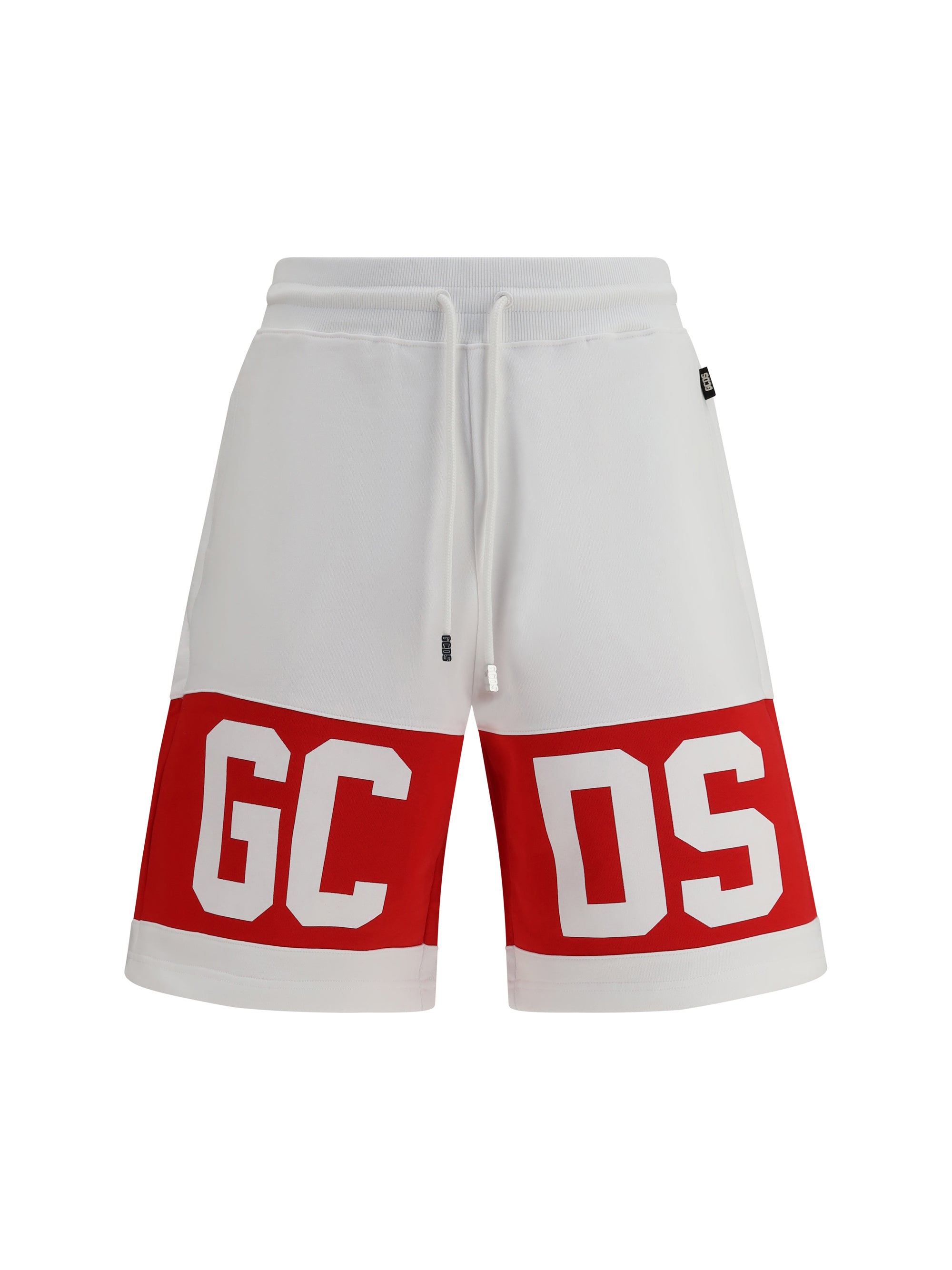GCDS Logo-Appliqué Sweat Bermuda Shorts — White