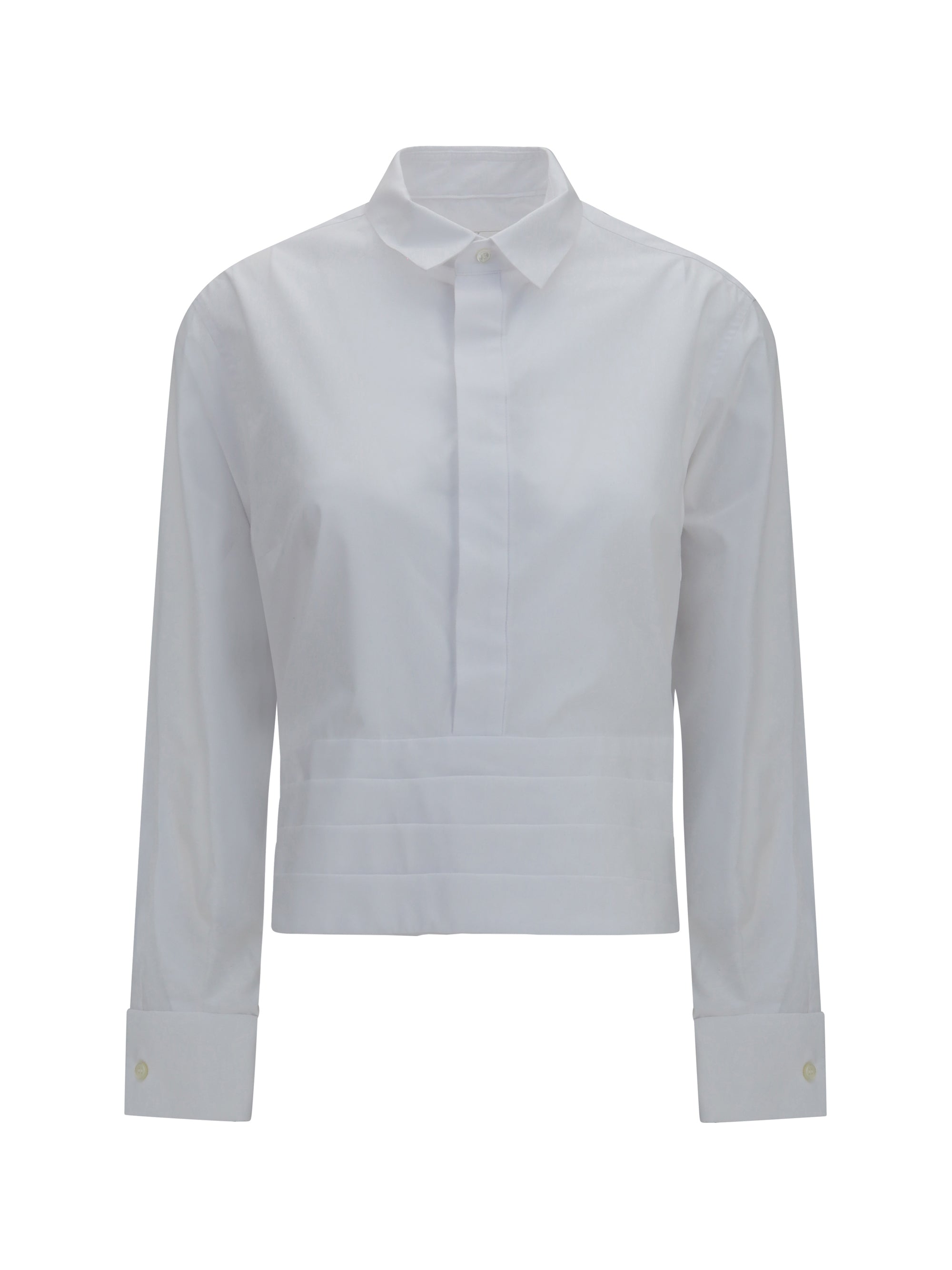 Sacai Cotton Poplin with Belt Shirt — White