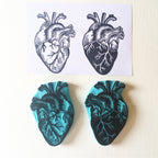 Human heart anatomical rubber stamp