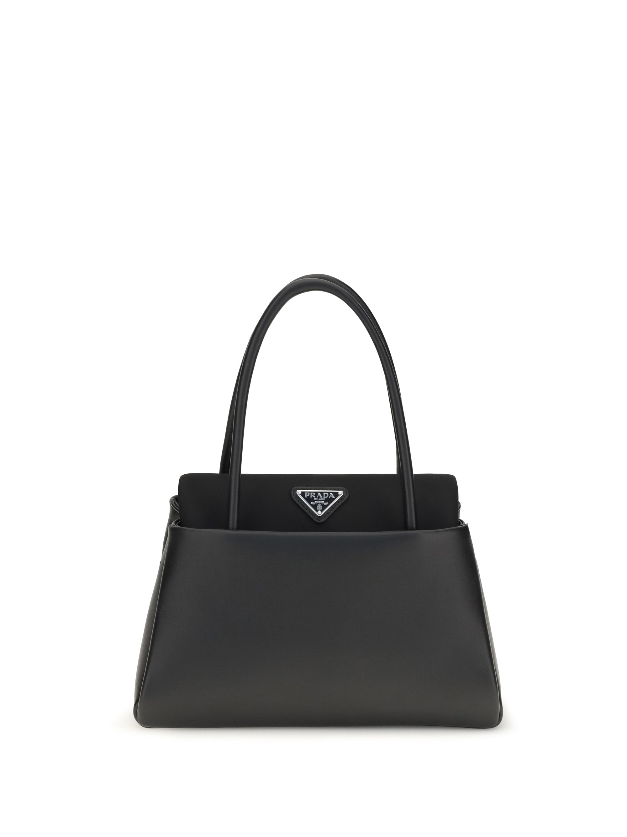 Bolso Prada con asa superior y logo de triángulo — Negro