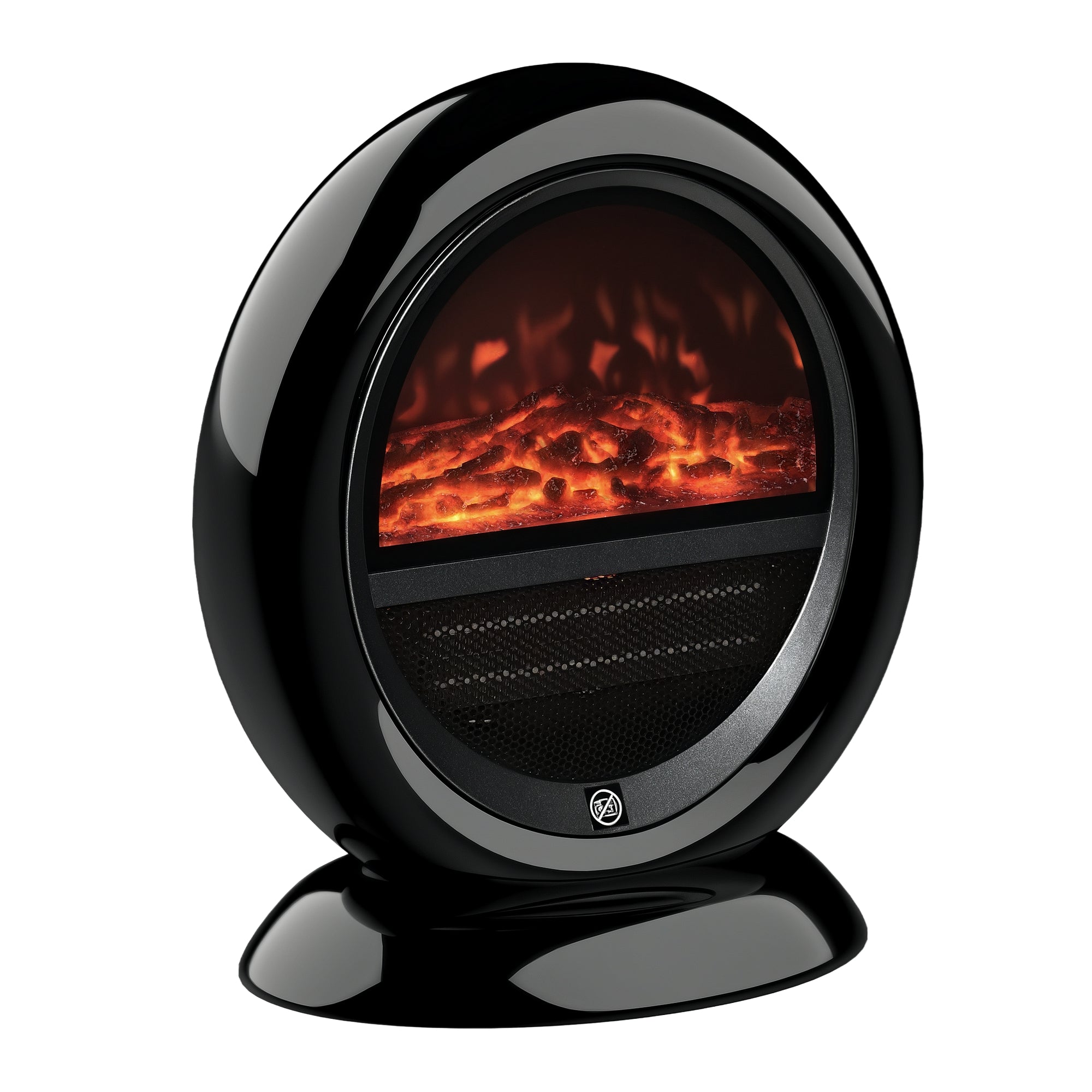 Freestanding Electric Fireplace with Flame Effect and Overheating Protection, 1500W, Black