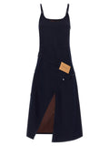 J.w.anderson Twisted Workwear Cotton Denim Dress — Navy