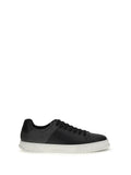 Ferragamo Monogram Jacquard Calf Leather Sneaker — Black