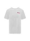 Marni Flocked Logo Cotton T-Shirt — White