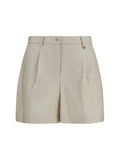 Moncler Logo Nylon Bermuda Shorts — Beige