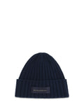 Dolce & Gabbana GX64KTJGMLK Ribbed Wool Beanie — Navy