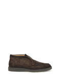 Santoni Suede Slip-On Ankle Boot — Brown