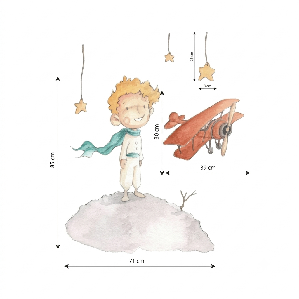 Vinilo Decorativo El Principito para Decoración Infantil en Habitaciones de Niños