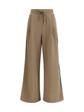 Max Mara Weekend Wide-leg Cotton Jersey Trousers — Beige