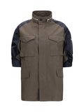 Sacai Nylon and Cotton Colorblock Jacket — Khaki