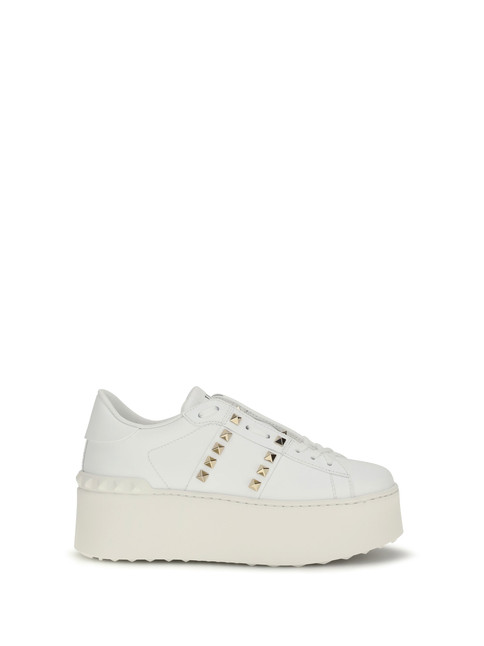 Valentino Garavani Studded Flatform Sneaker — White