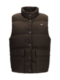 Prada Re-Nylon Down Gilet — Brown