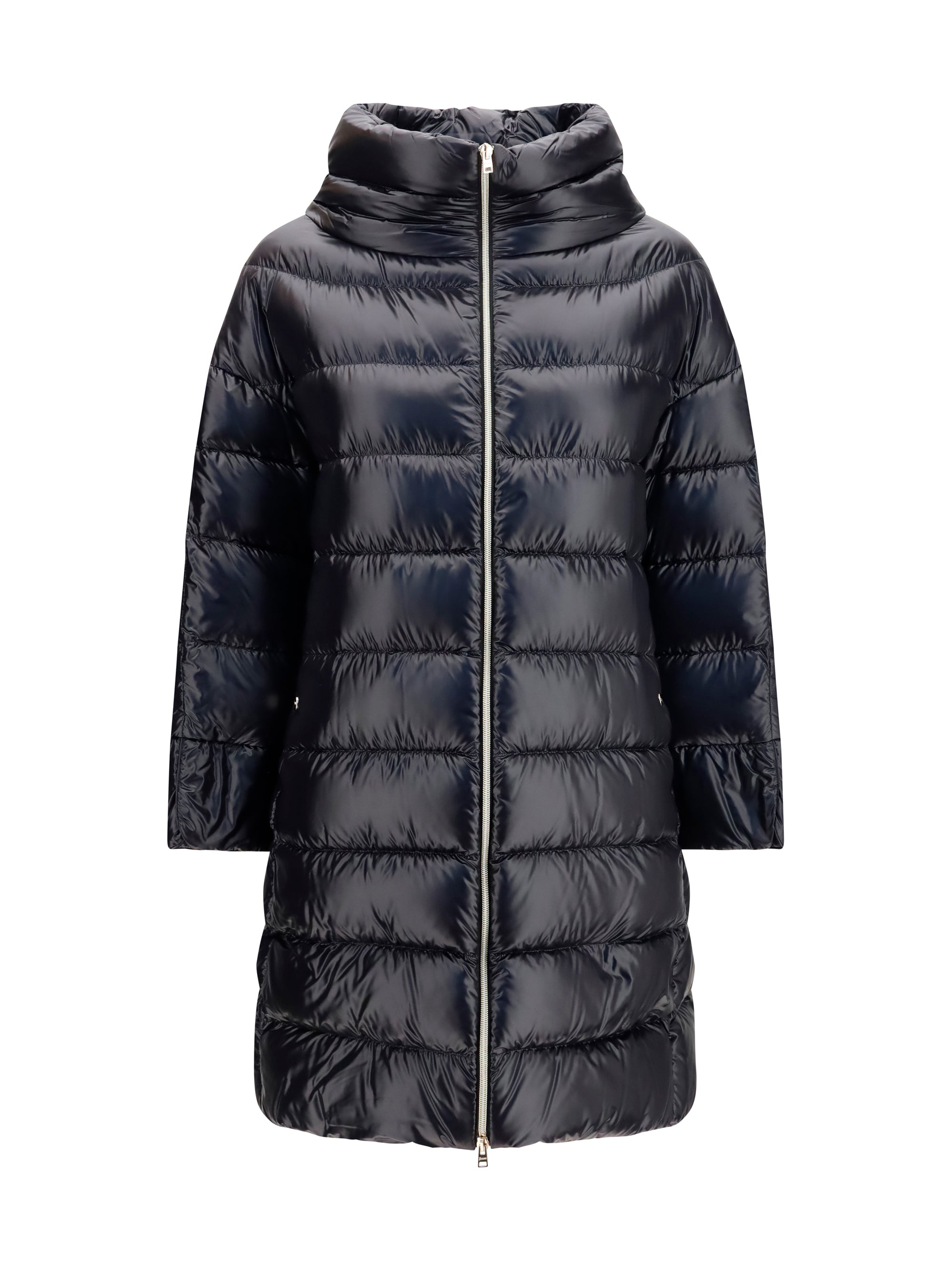 Herno Quilted Midi Down Jacket — Black