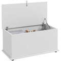 31.5" Lift Top Storage Chest Organizer with 2 Safety Hinges & Flip-Top Lid, White