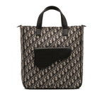 Oblique Canvas and Leather Saddle Tote