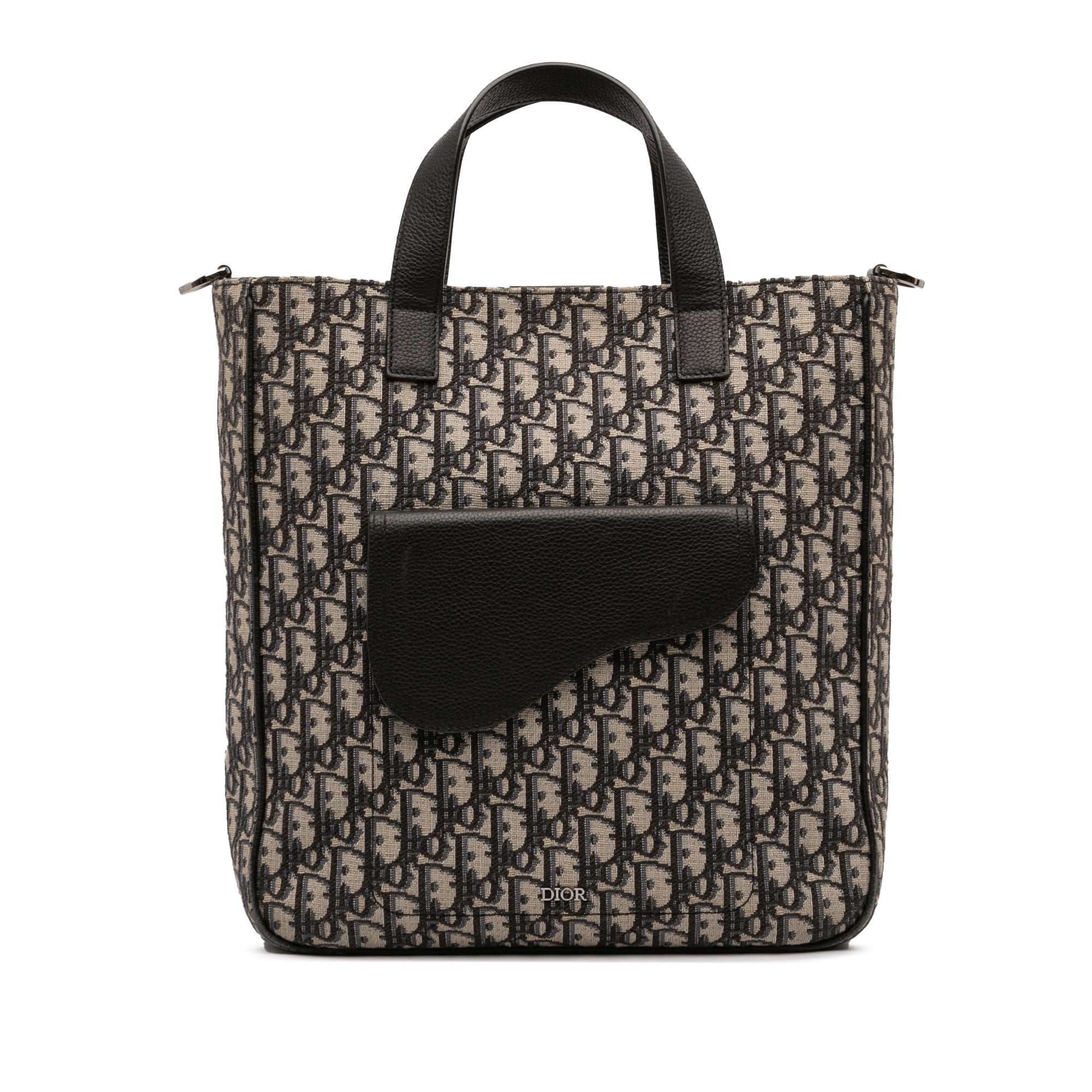 Oblique Canvas and Leather Saddle Tote