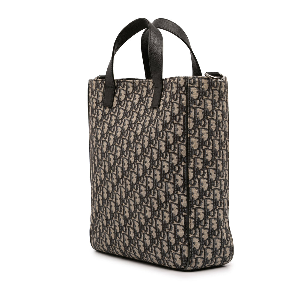 Oblique Canvas and Leather Saddle Tote