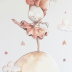 Vinilo Decorativo Infantil Luna: Bailando en la Luna para el Cuarto de tu Pequeño