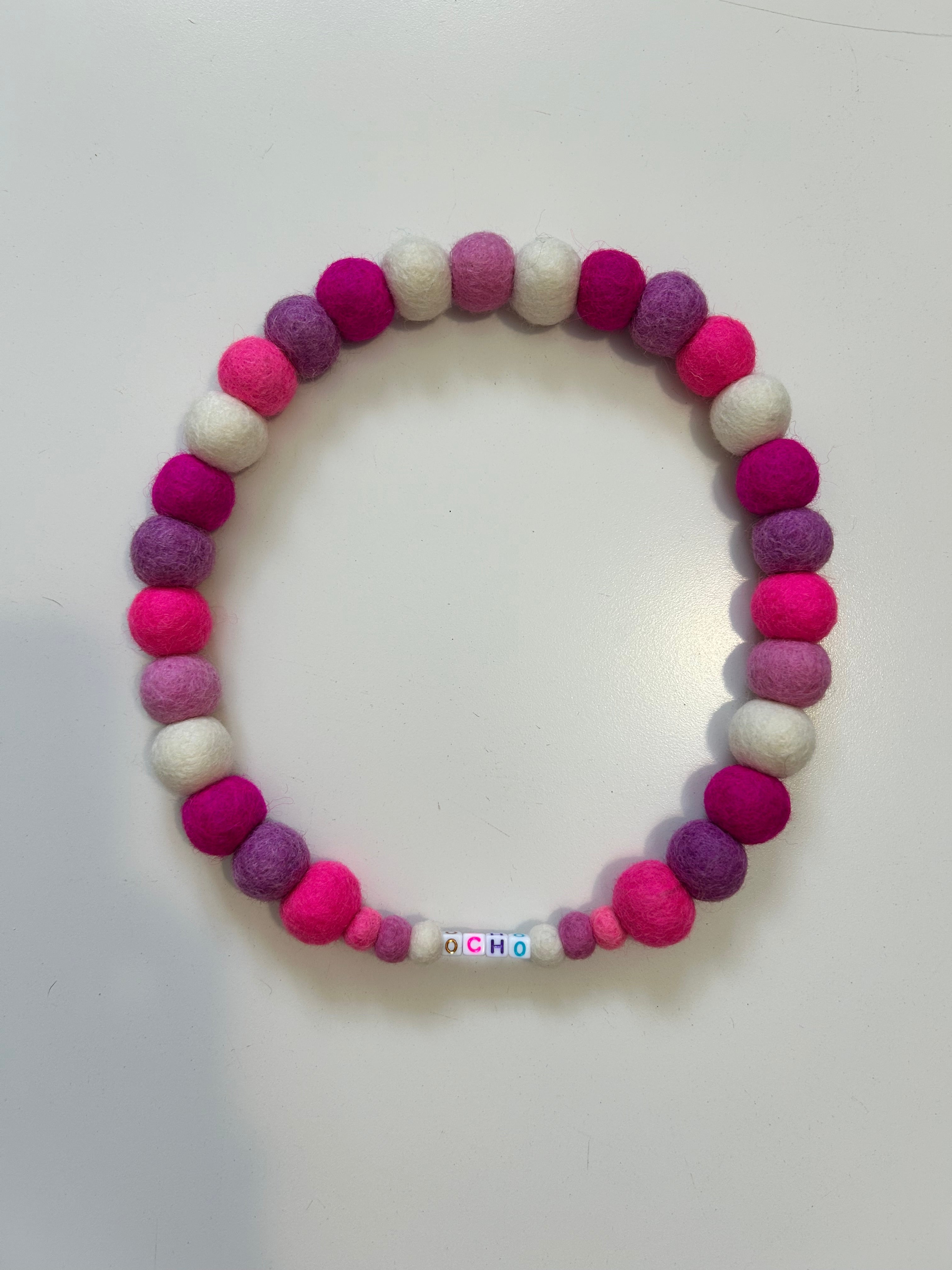 Baby Pink Mix - Personalised Pom Pom Dog Collar