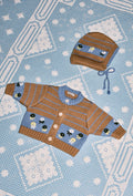 Delia Baby & Kids Cardigan - Camel/Greek Blue