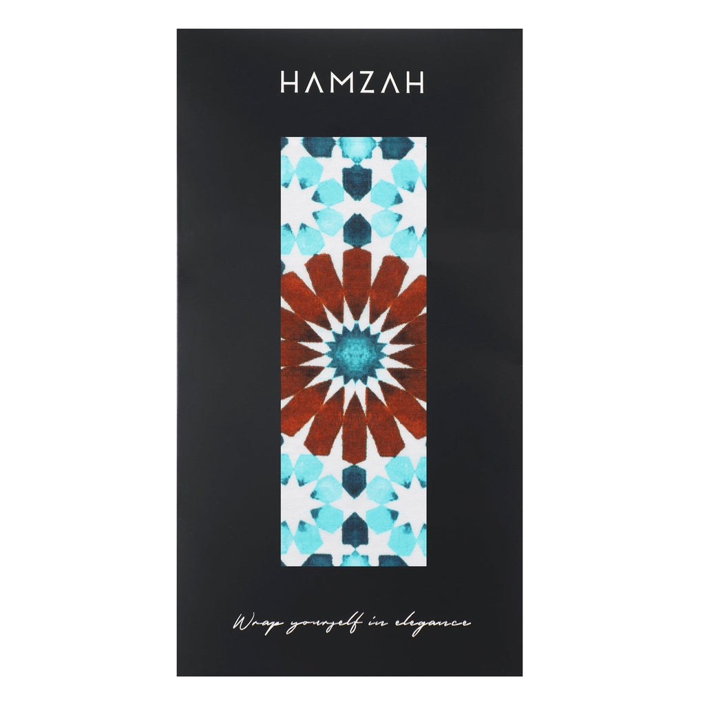 Brown and Blue Silk Scarf Layla