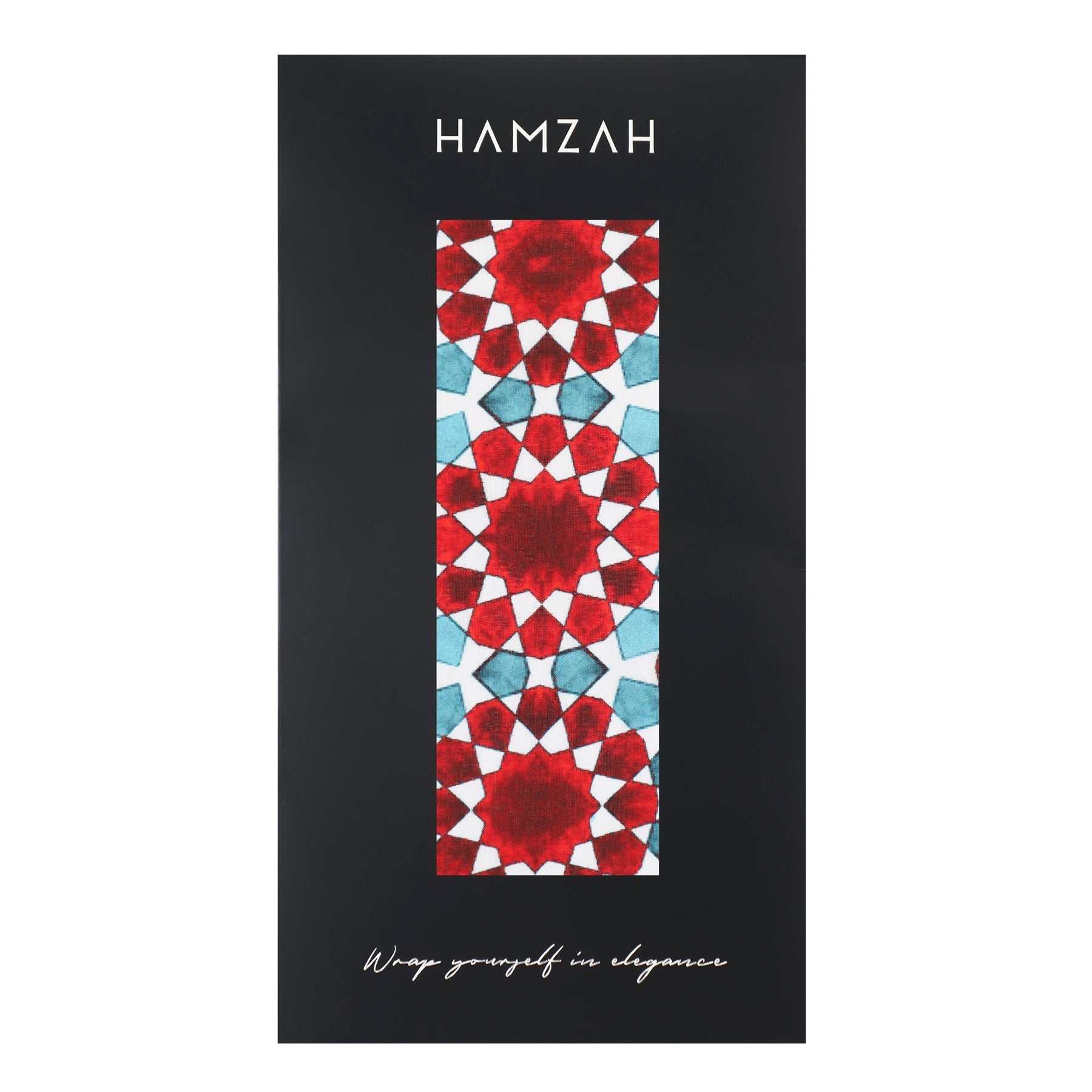 Red and Blue Large Silk Scarf Najma