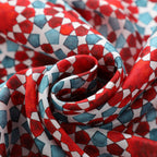 Red and Blue Large Silk Scarf Najma