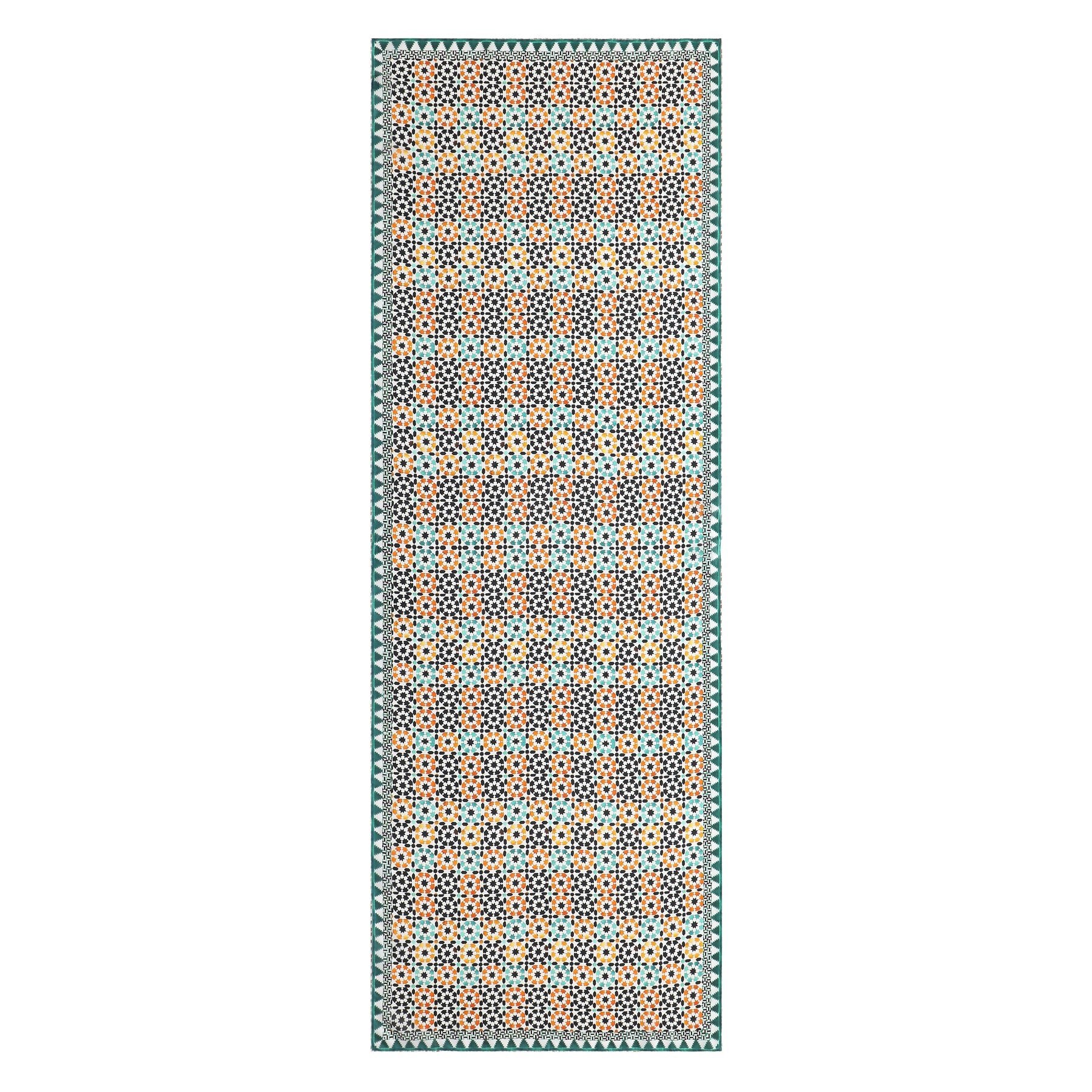 Green and Orange Silk Scarf Sabika
