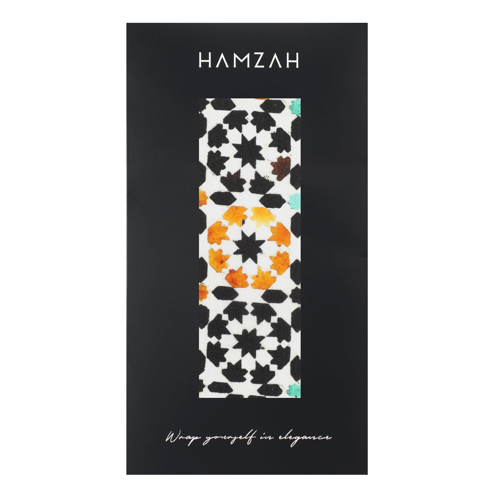 Green and Orange Silk Scarf Sabika