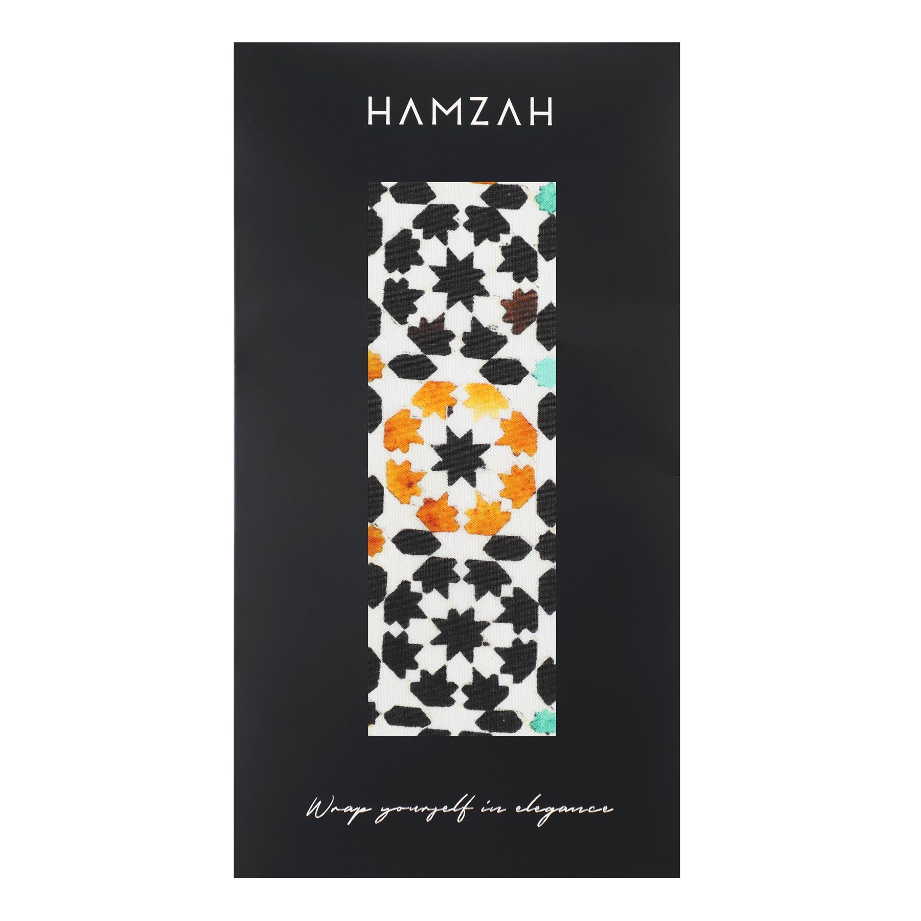 Green and Orange Silk Scarf Sabika