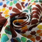 Brown and Yellow Silk Scarf Garnata