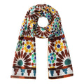 Brown and Yellow Silk Scarf Garnata