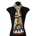 Brown and Yellow Silk Scarf Garnata