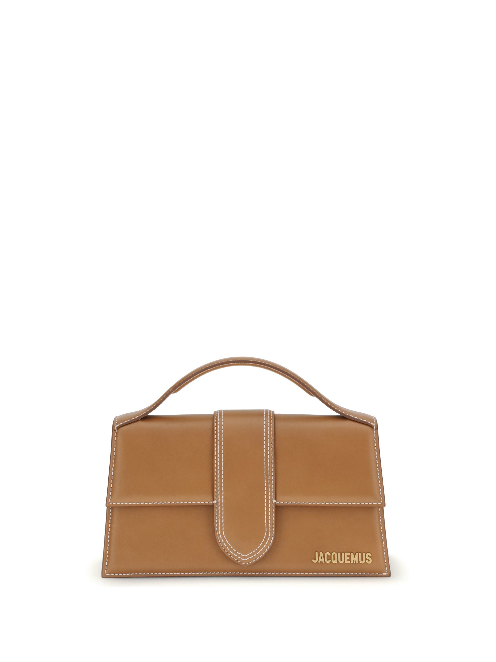 Jacquemus Calf Leather Top Handle Bag — Brown