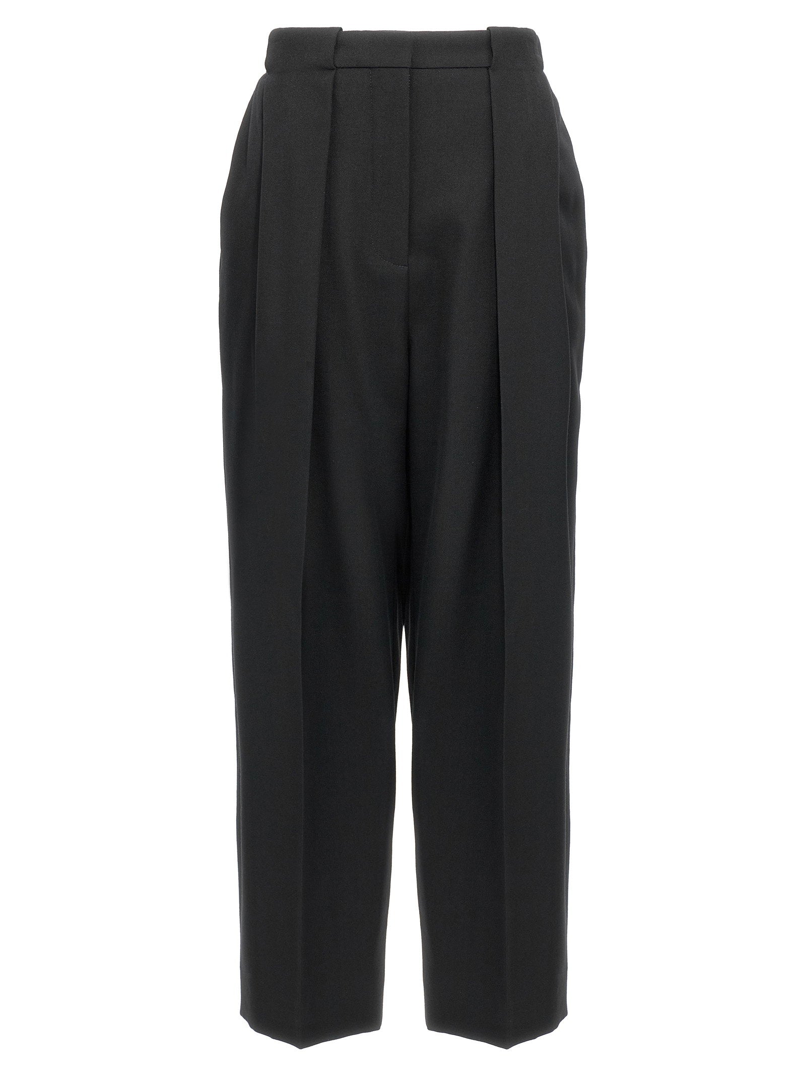 Balmain Grain de Poudre Wool Trousers — Black