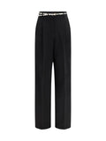 Max Mara Studio Belted High-Waist Trousers — Black