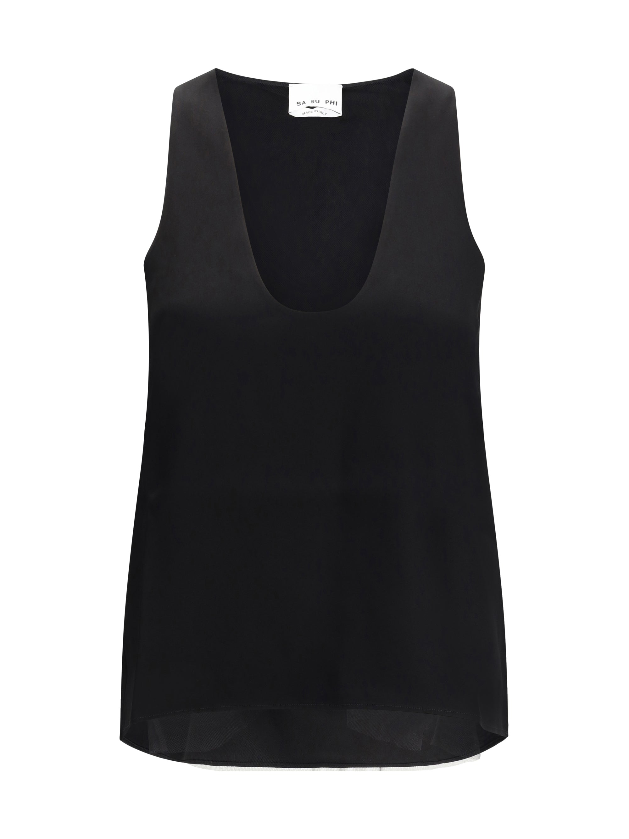 Sa Su Phi Silk-Blend Tank Top — Black