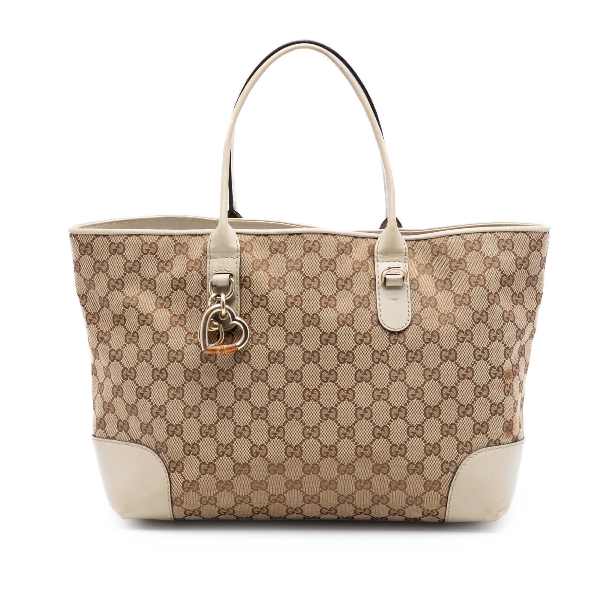 GG Canvas Heart Bit Tote